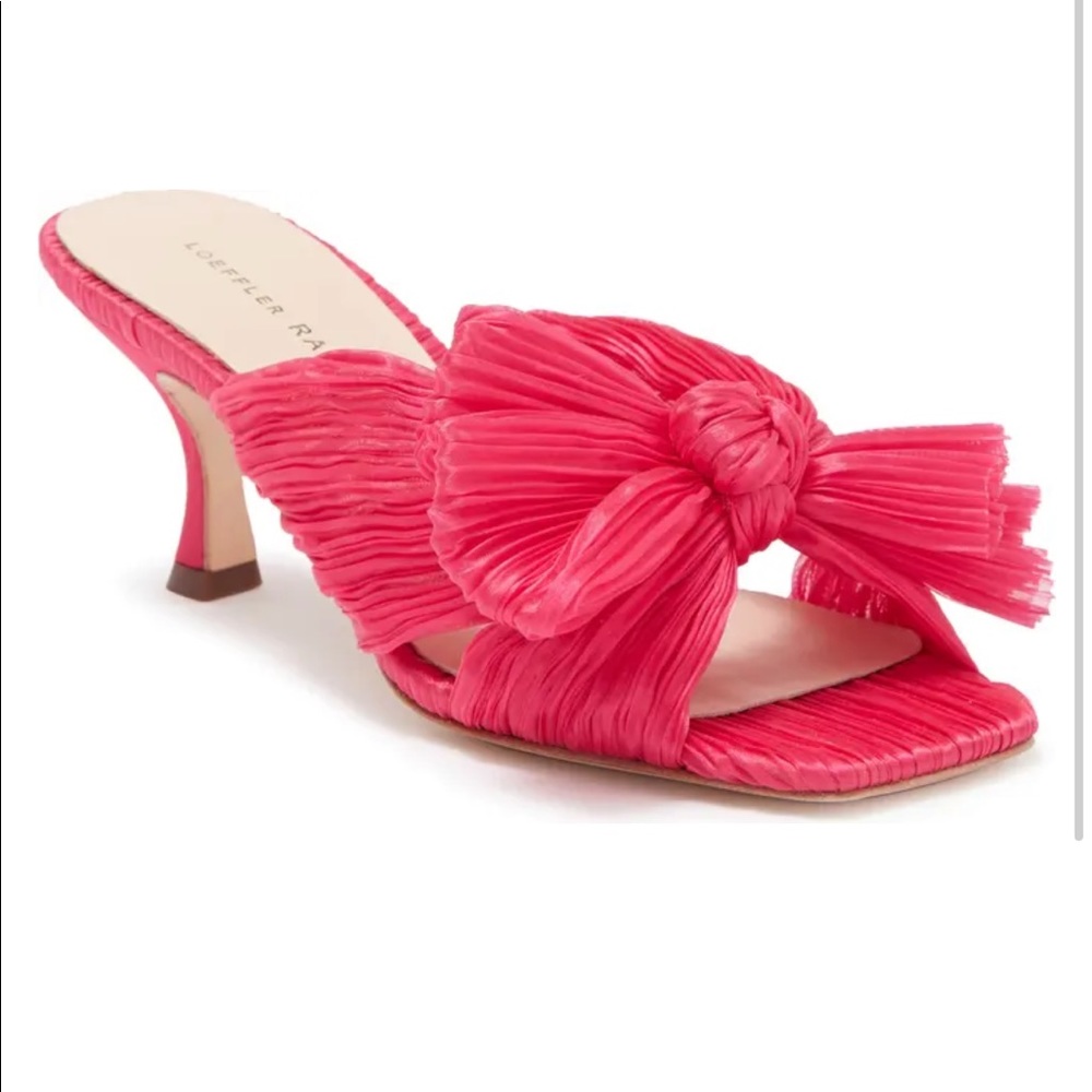 WORN ONCE SOLD OUT Loeffler Randall Eugenia Pleated Mule Sandal in Fuchsia Pink